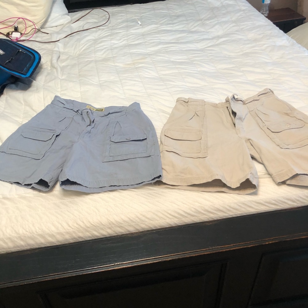 Cabela’s shorts  khaki pair and blue pair Size 12